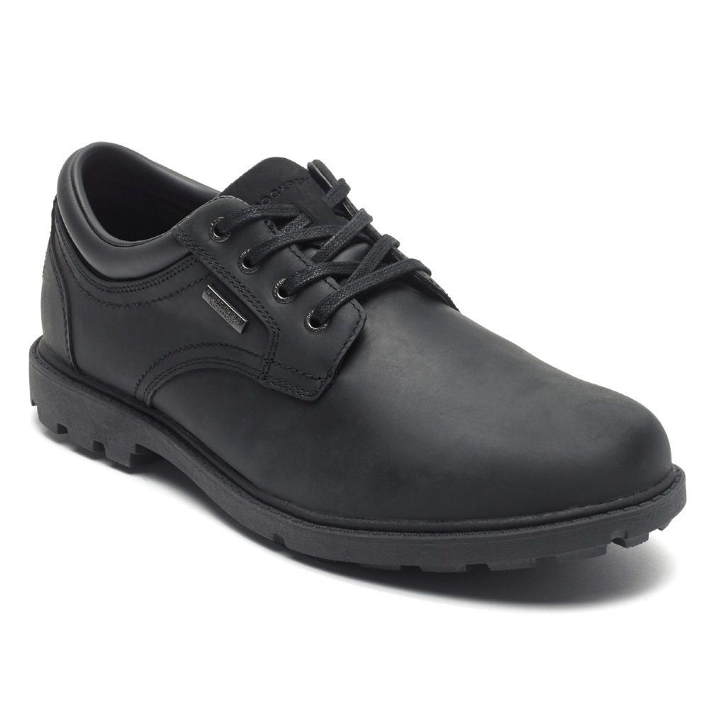 Rockport Singapore Mens Oxfords - Storm Surge Plain Toe Black - CB6470283